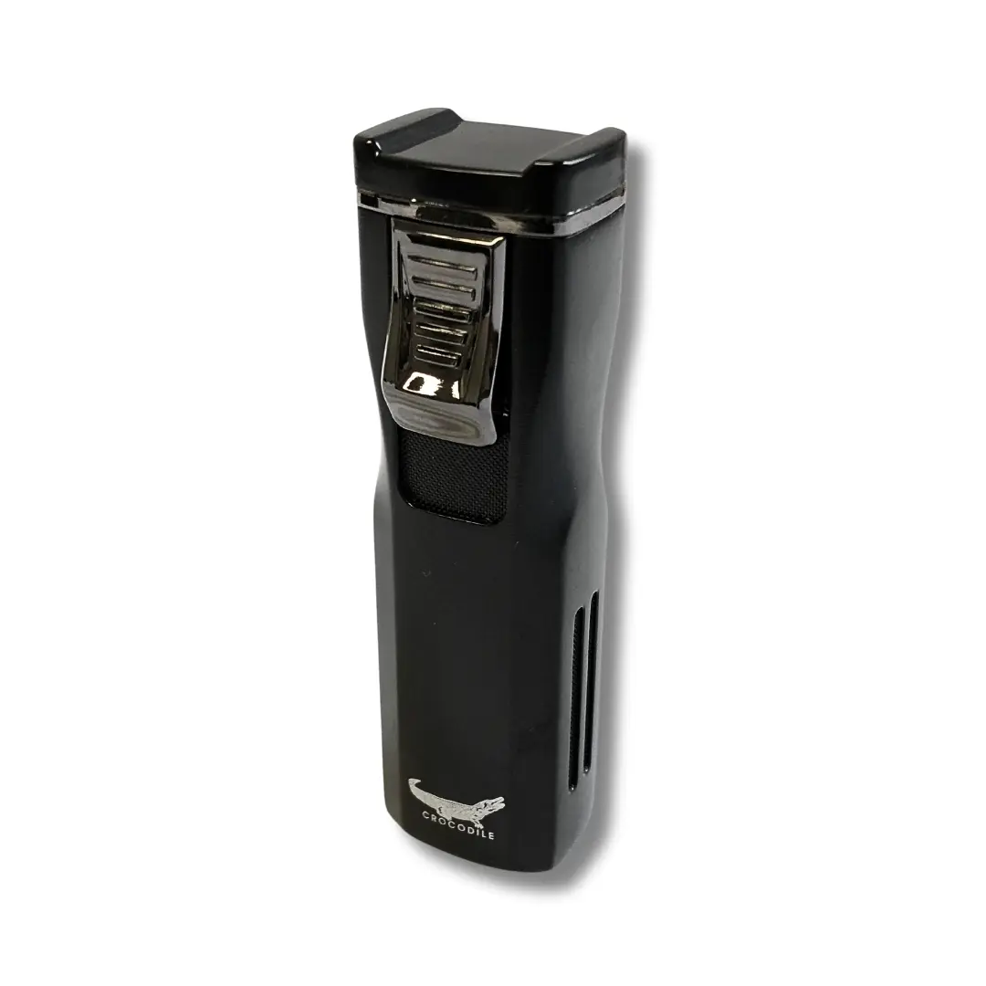 Crocodile Zigarrenfeuerzeug Double Jetflame Schwarz