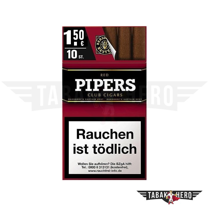 Bundle: Pipers Little Cigars Zigarren Red  (10x10 Stück)