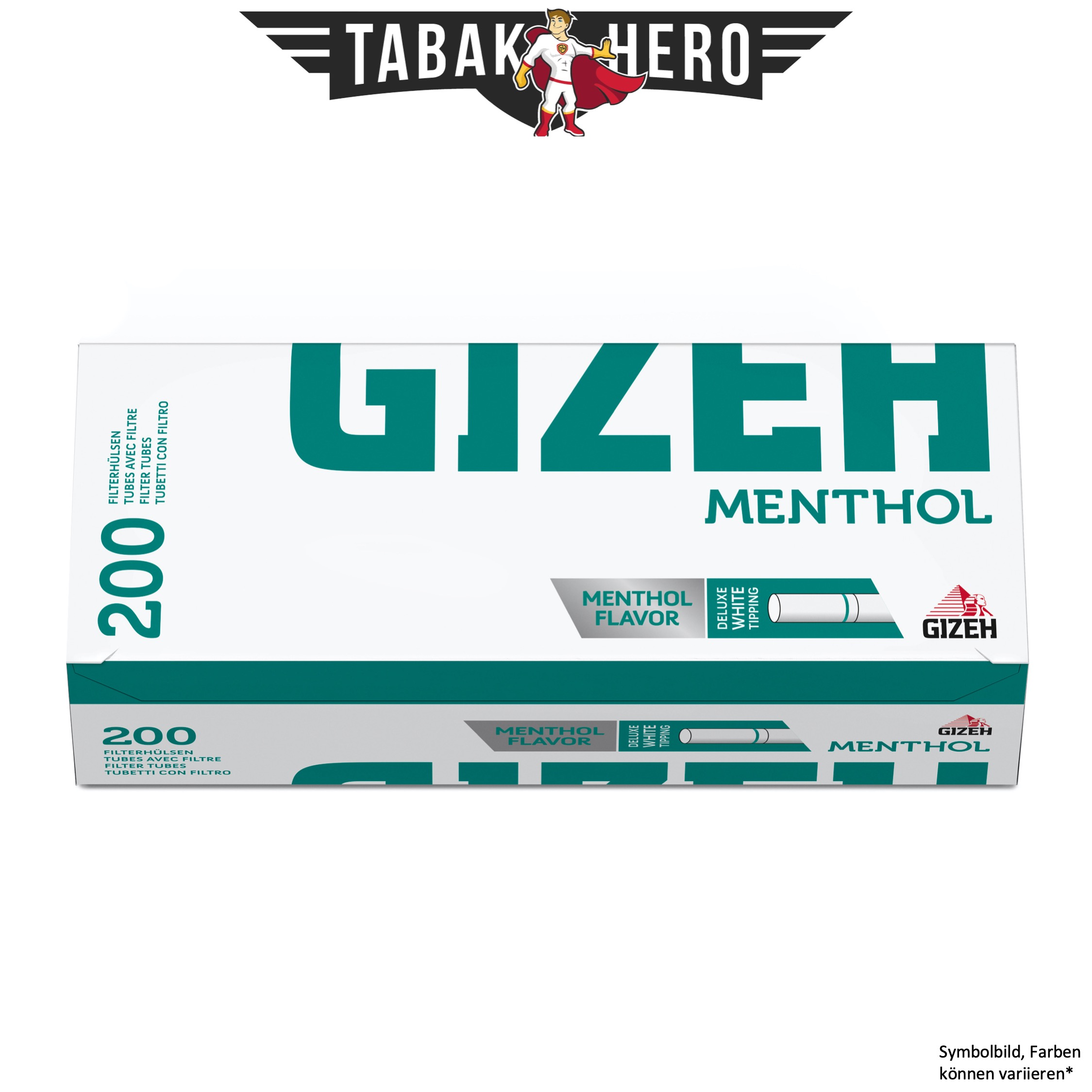 Gizeh Menthol Hülsen Filterhülsen Zigarettenhülsen Stopfhülsen King Size 200 Stk
