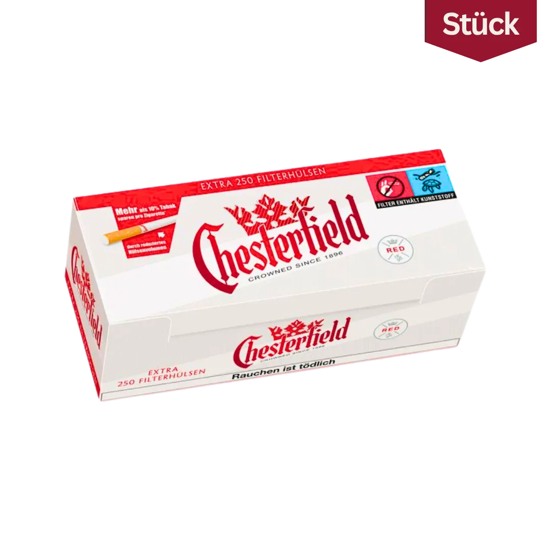 Chesterfield Red Zigaretten Hülsen Extra (250 Stück) 