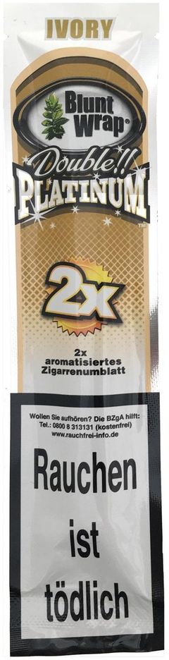 Double Platinum Tabakblätter Blunt Wrap IVORY French Vanilla (2 Stück)