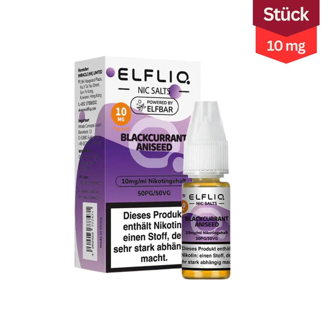 Elfliq Vape Liquid Blackcurrant Aniseed 10mg