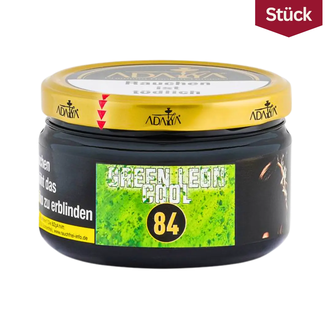 Adalya Shisha Tabak Green Leon Cool 200g Dose mit Limette, Zitrone und Ice Geschmack