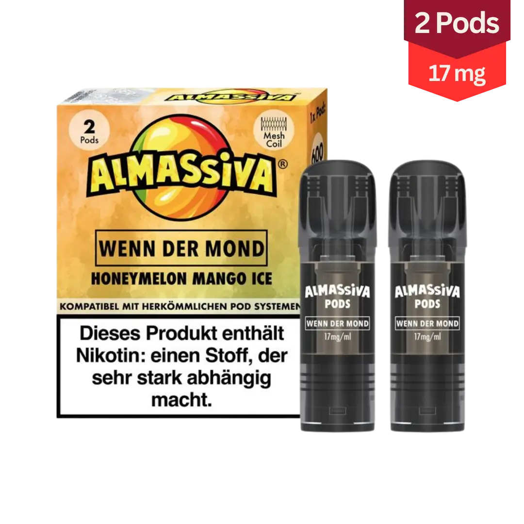 Al Massiva Wenn der Mond Honeymelon Mango Ice Vape Pods 17mg