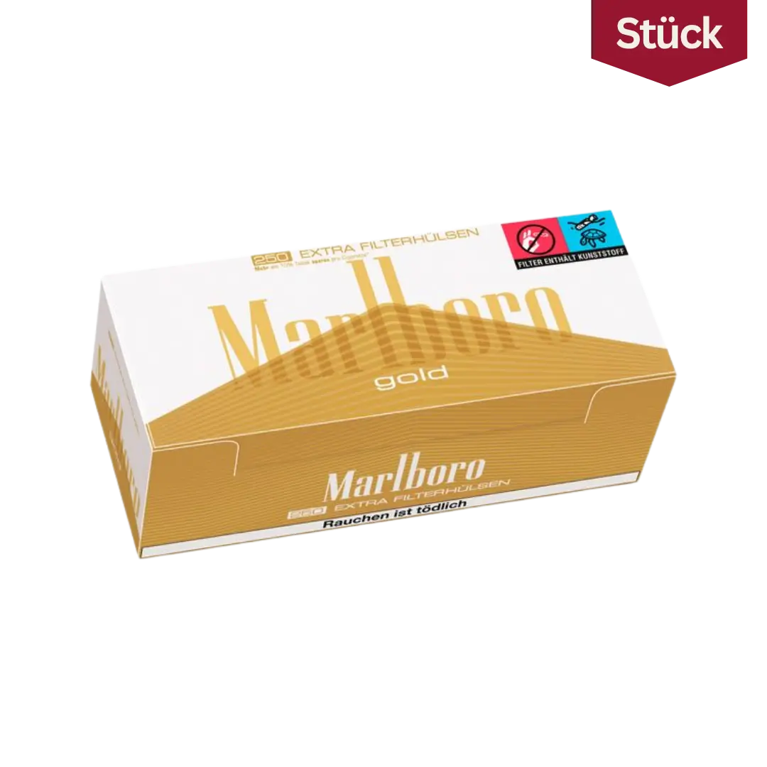 Marlboro Gold Filterhülsen Extra Size (250 Stück) Marlboro Gold Filterhülsen Extra Size (250 Stück)