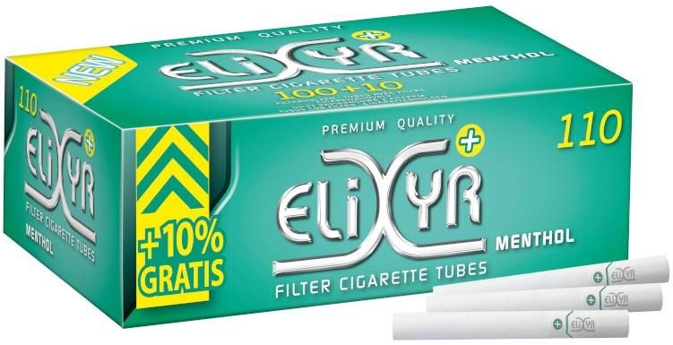 Elixyr + Menthol Filterhülsen Zigarettenhülsen Stopfhülsen 110 Stück