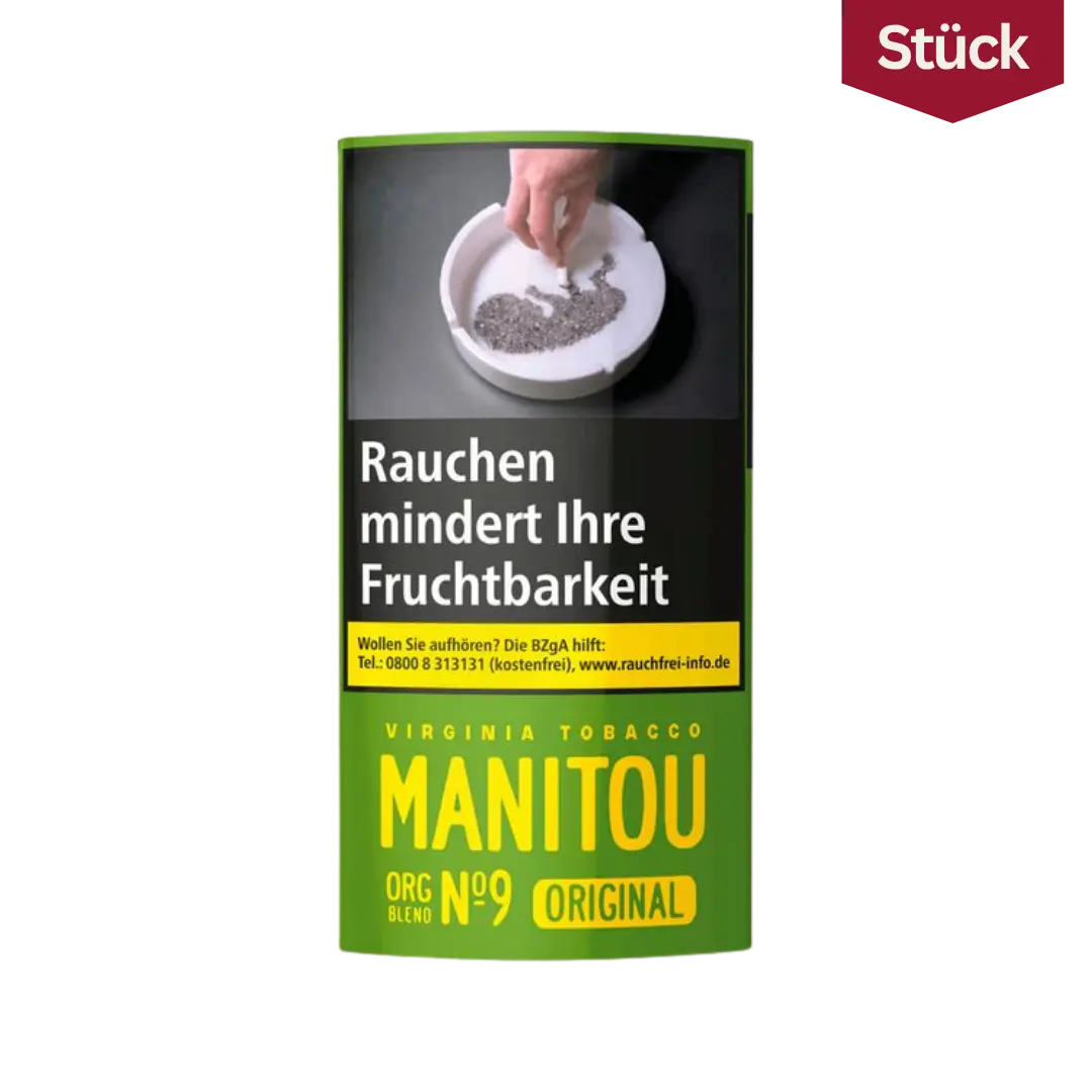 Manitou Organic Green No9 Feinschnitt Tabak Pouch (30g)
