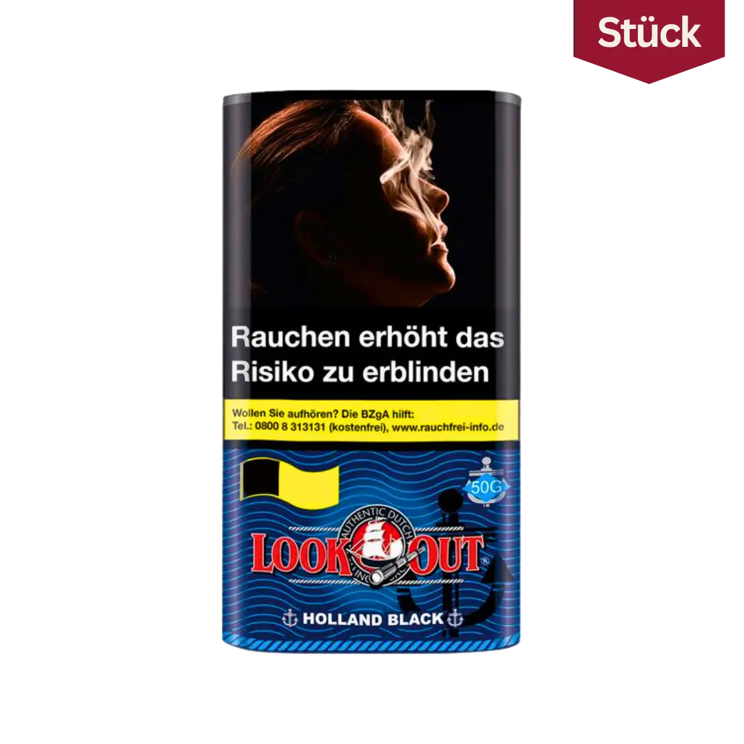 Look Out Holland Black Zware Tabak Feinschnitt Pouch (50g)