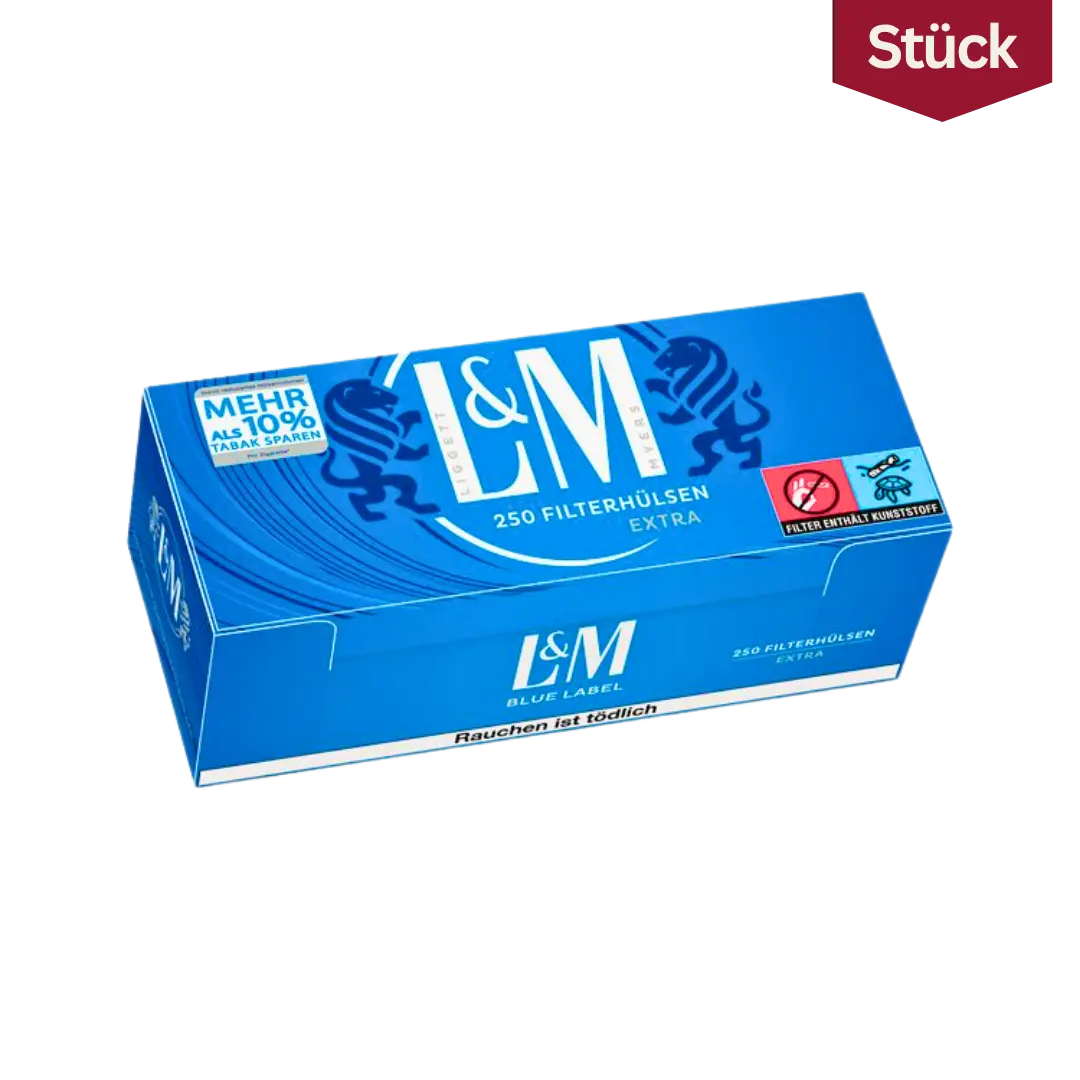 L&M Blue Filterhülsen Extra Size (250 Stück)