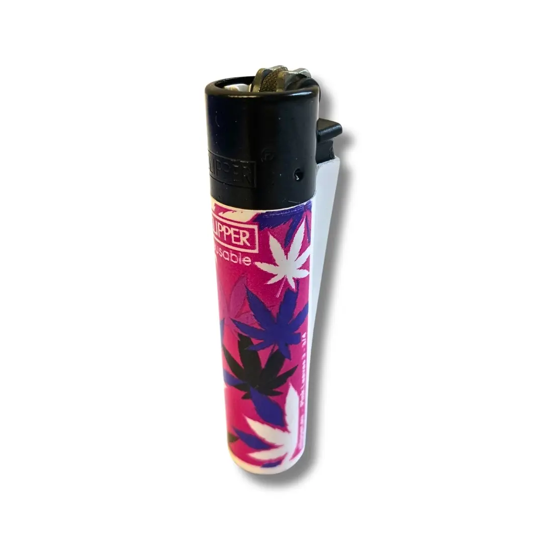 Clipper Feuerzeug Pink Leaves 3 3/4 Ansicht