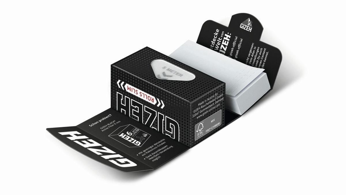 Bundle: Gizeh Blättchen Black Rolls Long papes + Tips (20x5 Meter)