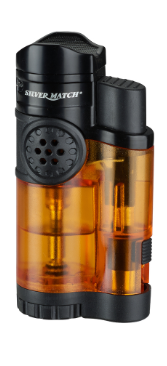 Sturmfeuerzeug Triple Jetflame mit Zigarrenpuncher und Ablage Orange