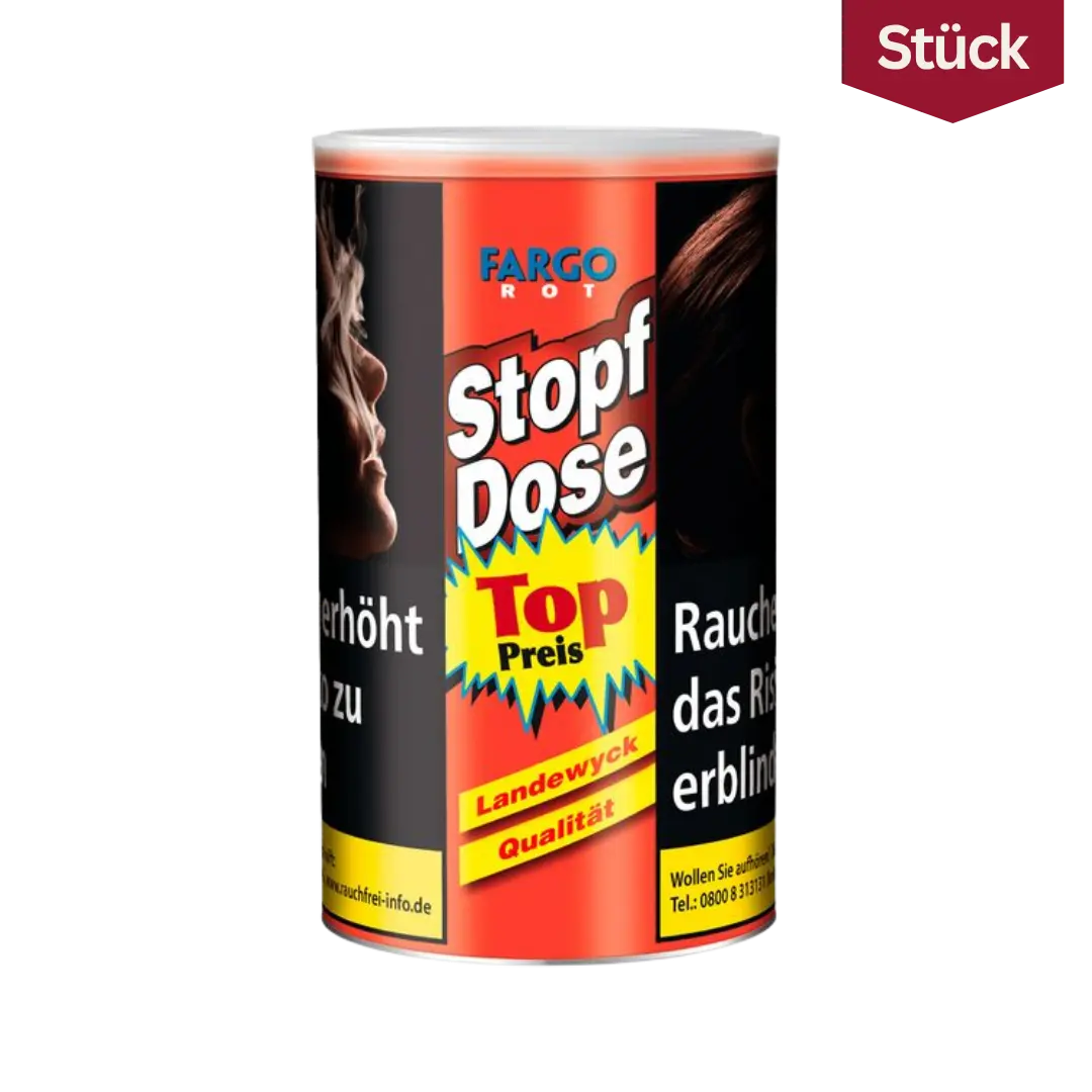 Fargo Stopf-Dose Rot Feinschnitt Tabak Dose AP (129g)