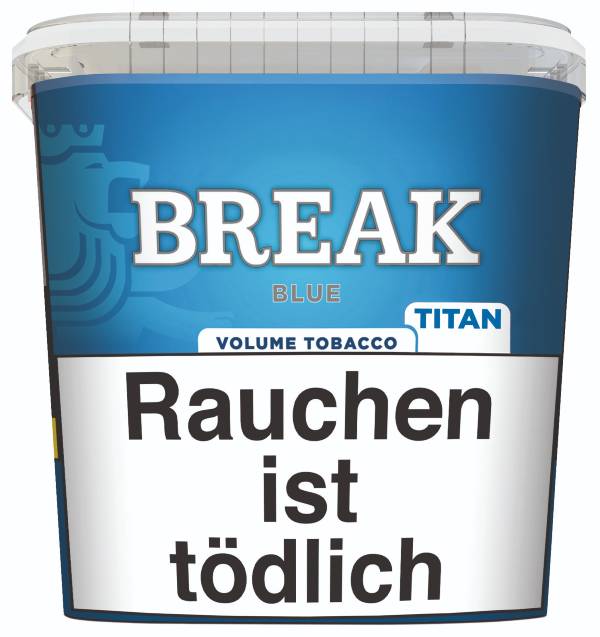 Break Blue Volumentabak im riesigen 300g Titan Eimer – milder Zigarettentabak zum Stopfen von Heintz van Landewyck