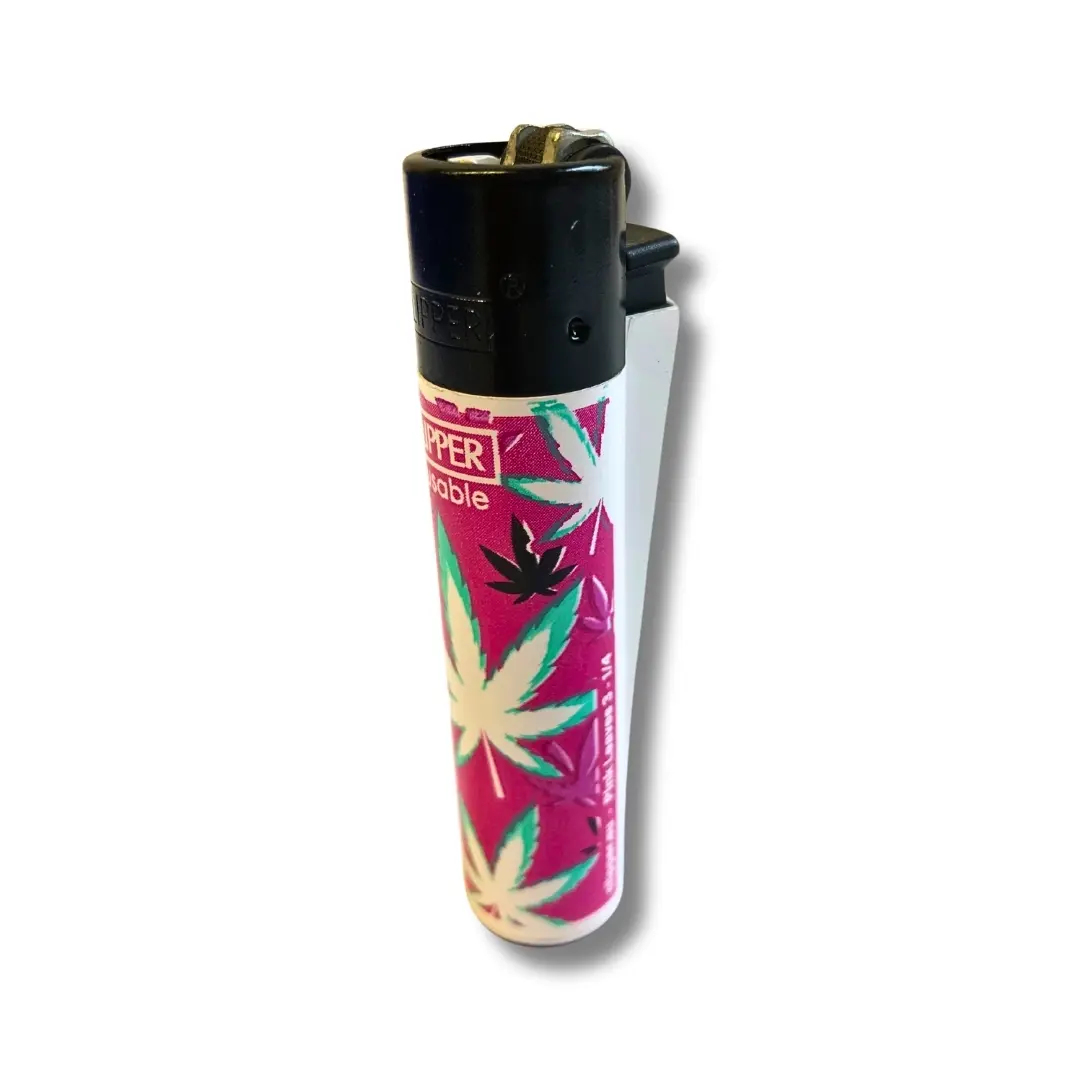 Clipper Feuerzeug Pink Leaves 3 1/4 Ansicht