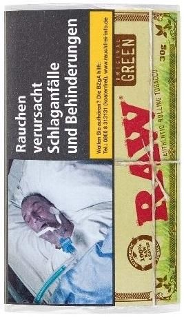 RAW Green (Organic) Tabak 30g Pouch (Drehtabak / Feinschnitt)