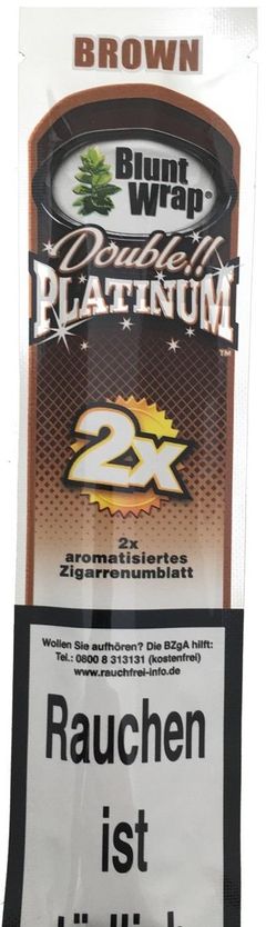 Double Platinum Tabakblätter Blunt Wrap BROWN Chocolate (2 Stück)