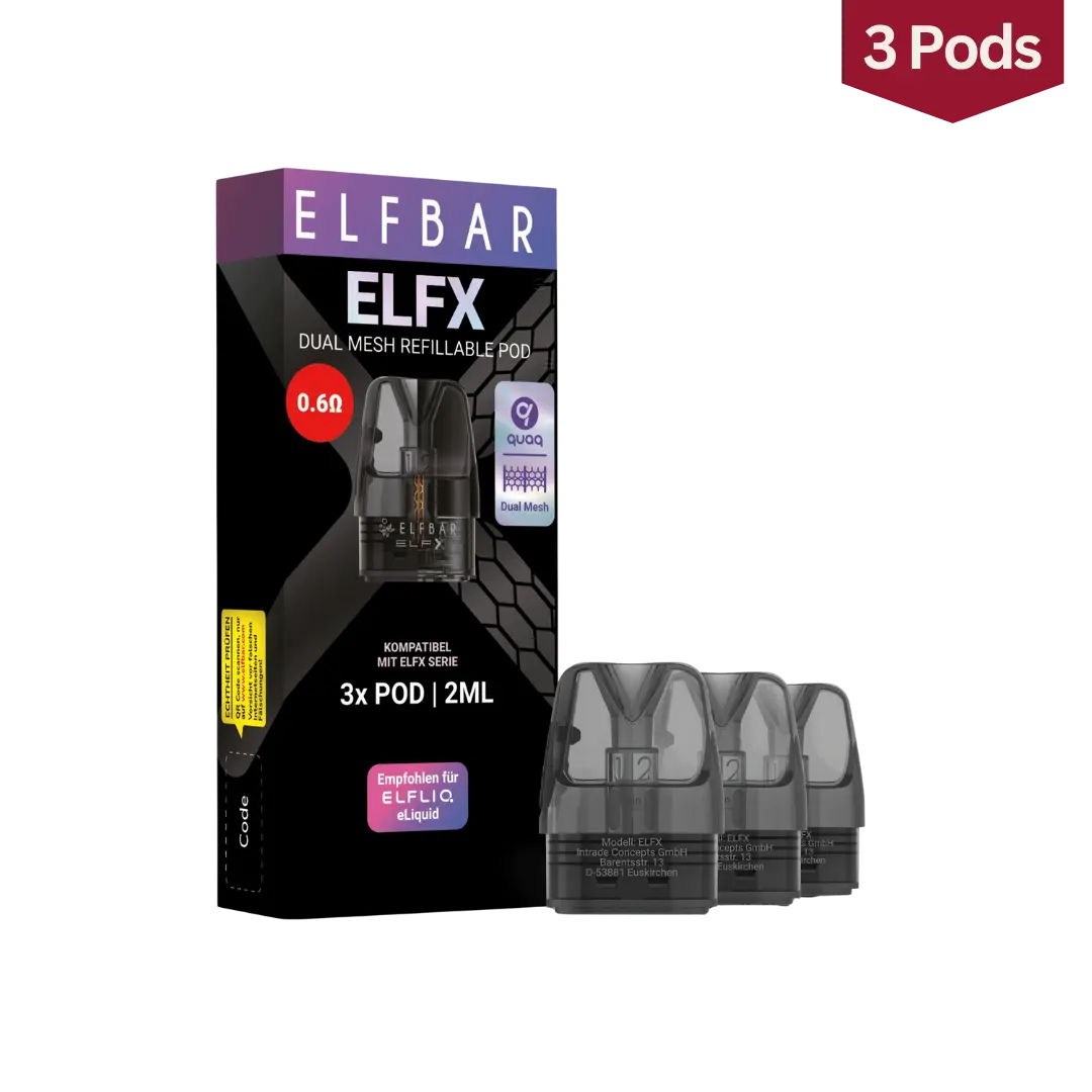 Elfbar Elfx Refillable Leer Pods 0.6 Ohm