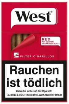 West Red Filter Zigarillo Stange (10x17 Stück)
