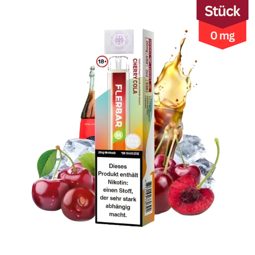 Flerbar M Cherry Cola Vape Einweg E-Zigarette 0mg