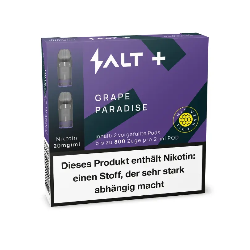 Salt Plus Grape Paradise Pod E-Zigarette Vape Liquid (2x2ml)