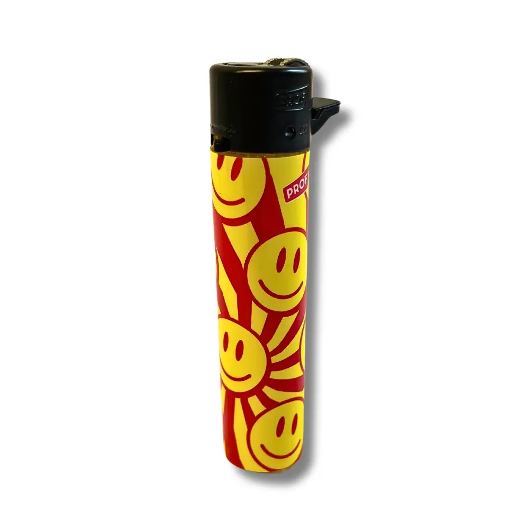 Prof Feuerzeug Reibrad Muster Smiley Rot Gelb Prof Feuerzeug Reibrad Muster Smiley Rot Gelb