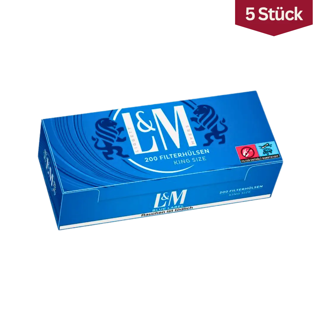 Bundle: L&M Blue Filterhülsen King Size (5x200 Stück)