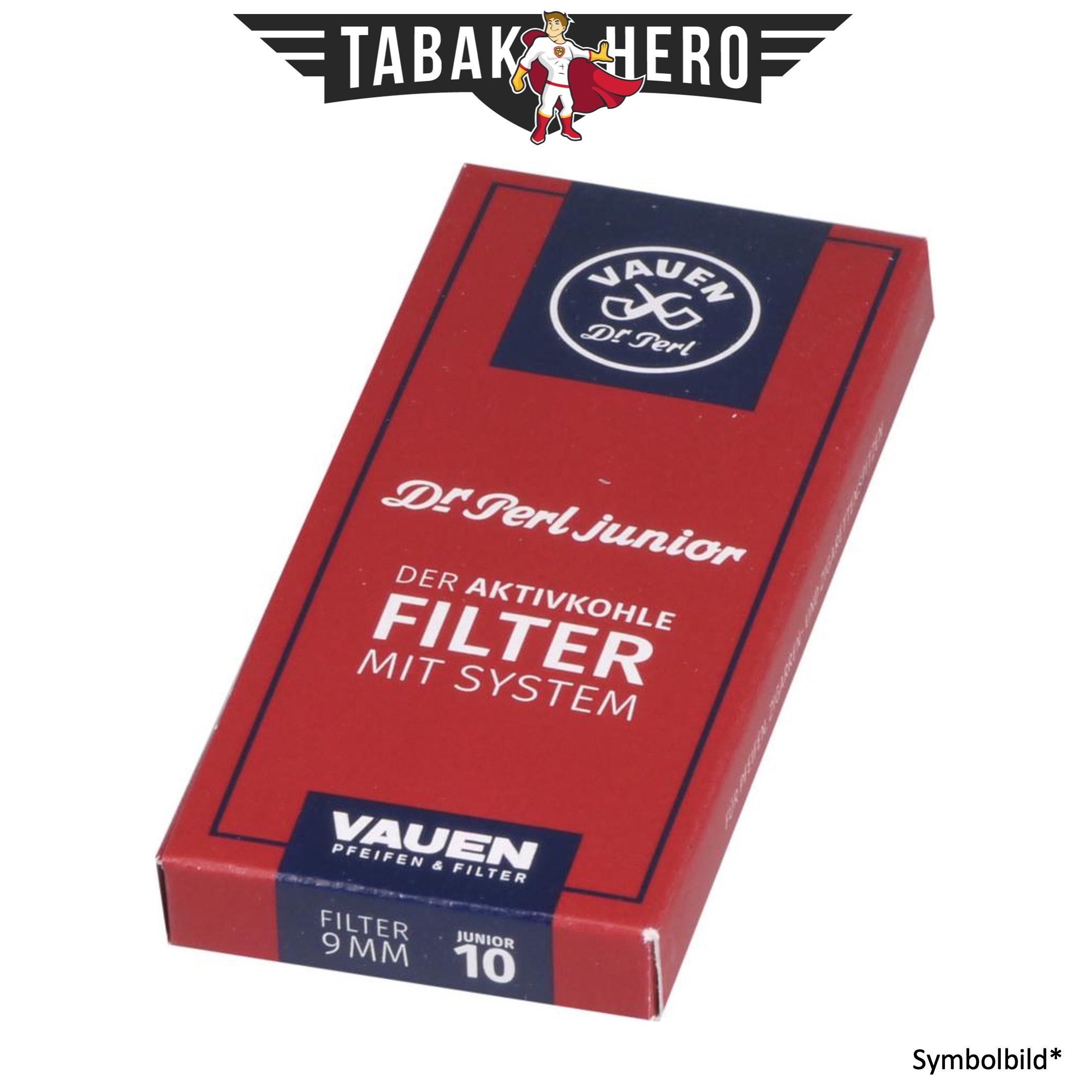 TH11491 Dr. Perl Junior Kohlefilter Pfeifenfilter 9mm (10 Stück)