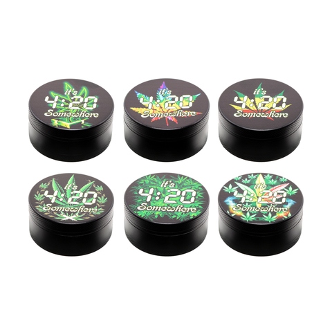 Metall Grinder Schwarz 420 Leaf (Ø 50mm / 3 Teilig)