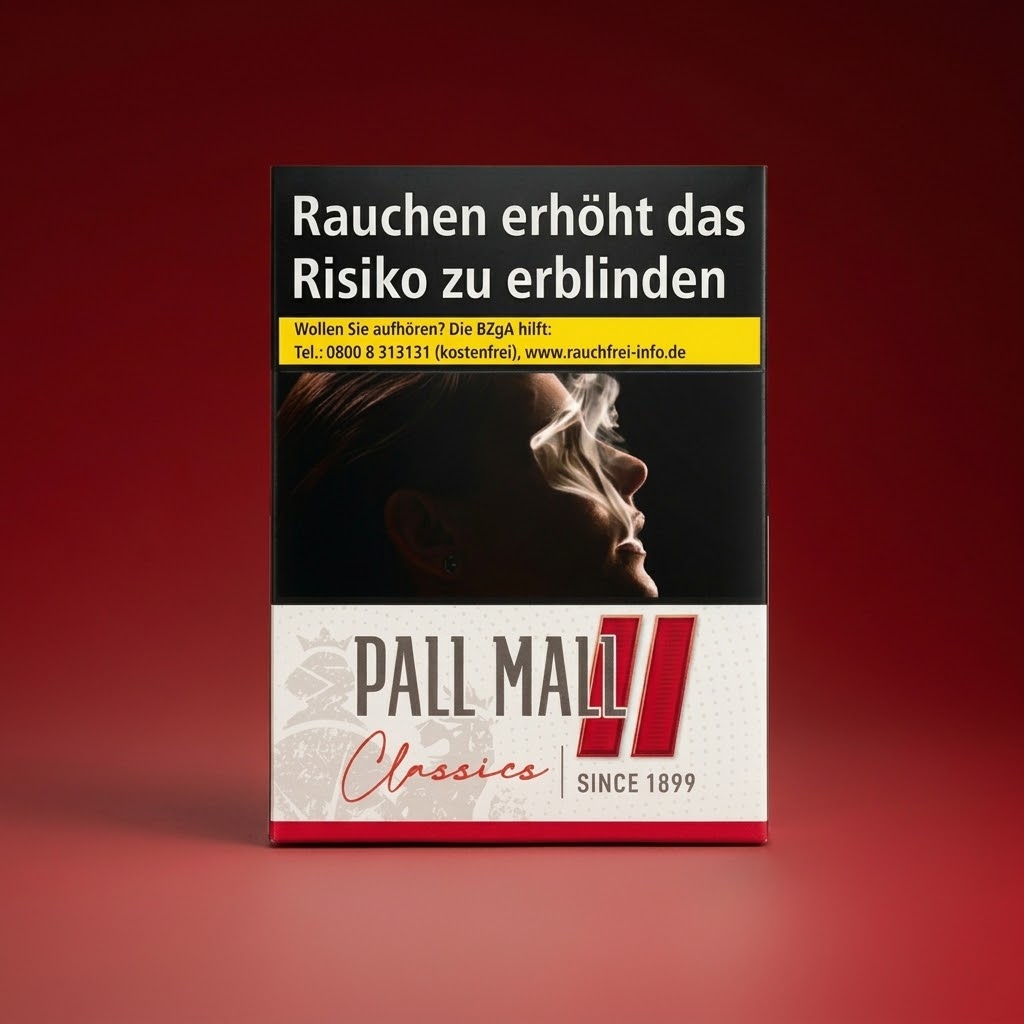 Schachtel Pall Mall Classic Red Zigaretten mit 28 Filterzigaretten