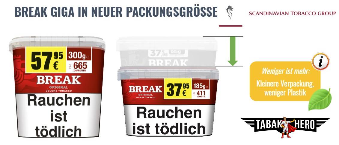 Break original red Stopftabak Eimer neue Verpackungen günstig online kaufen