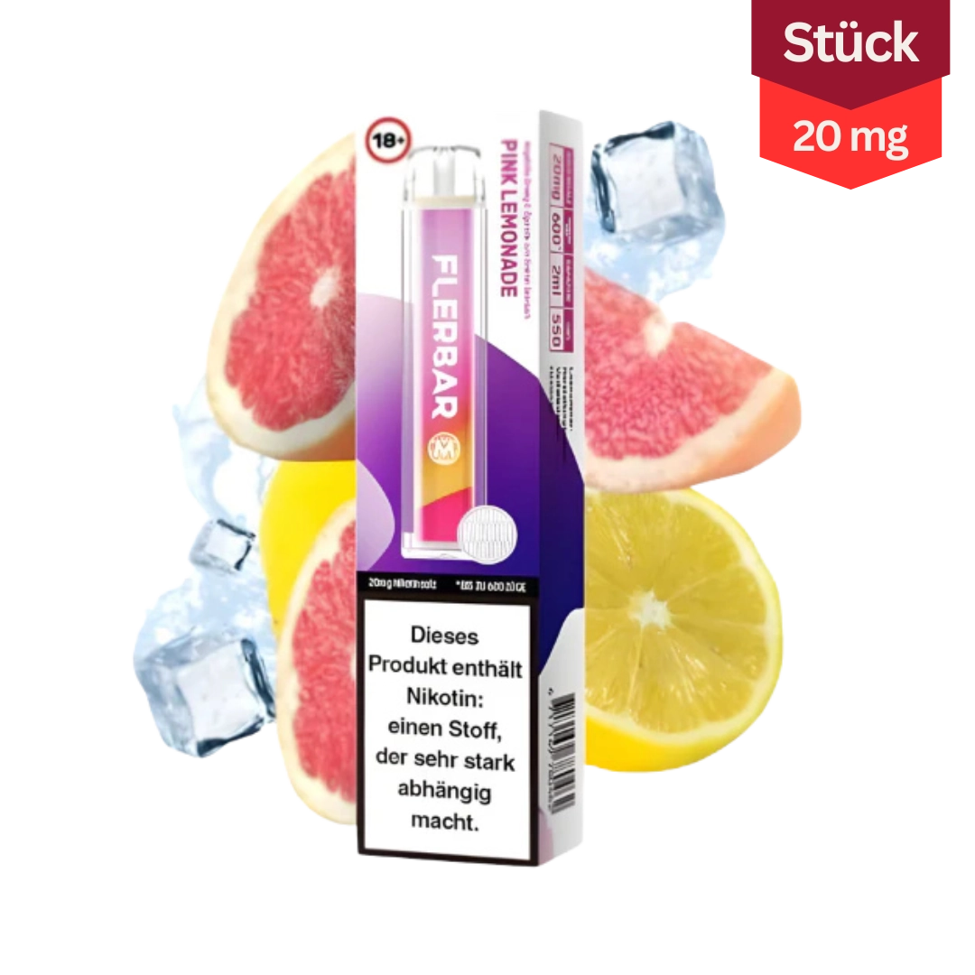 Flerbar M Pink Lemonade Vape Einweg E-Zigarette 20mg