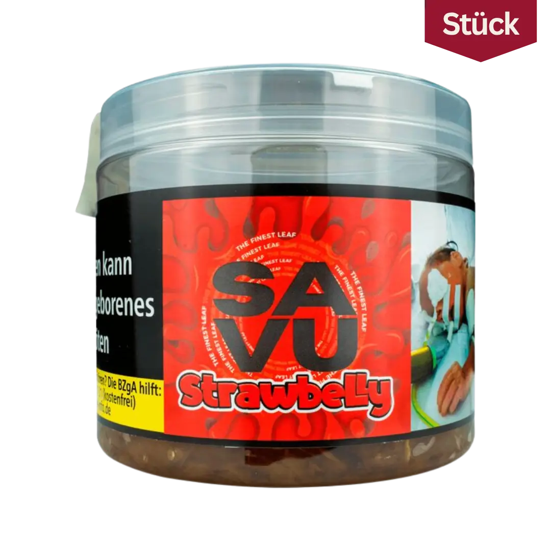 SaVu Strawbelly Erdbeer Gummibärchen Tabak Shishatabak Dose (200g)