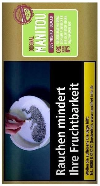 Manitou Organic Green No9 Tabak 30g Pouch (Drehtabak / Feinschnitt)