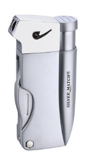 Silver Match Feuerzeug mit Pfeifenbesteck Silber