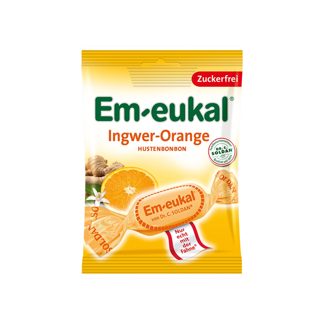 Em-eukal Bonbons Ingwer Orange ohne Zucker (20x75g)