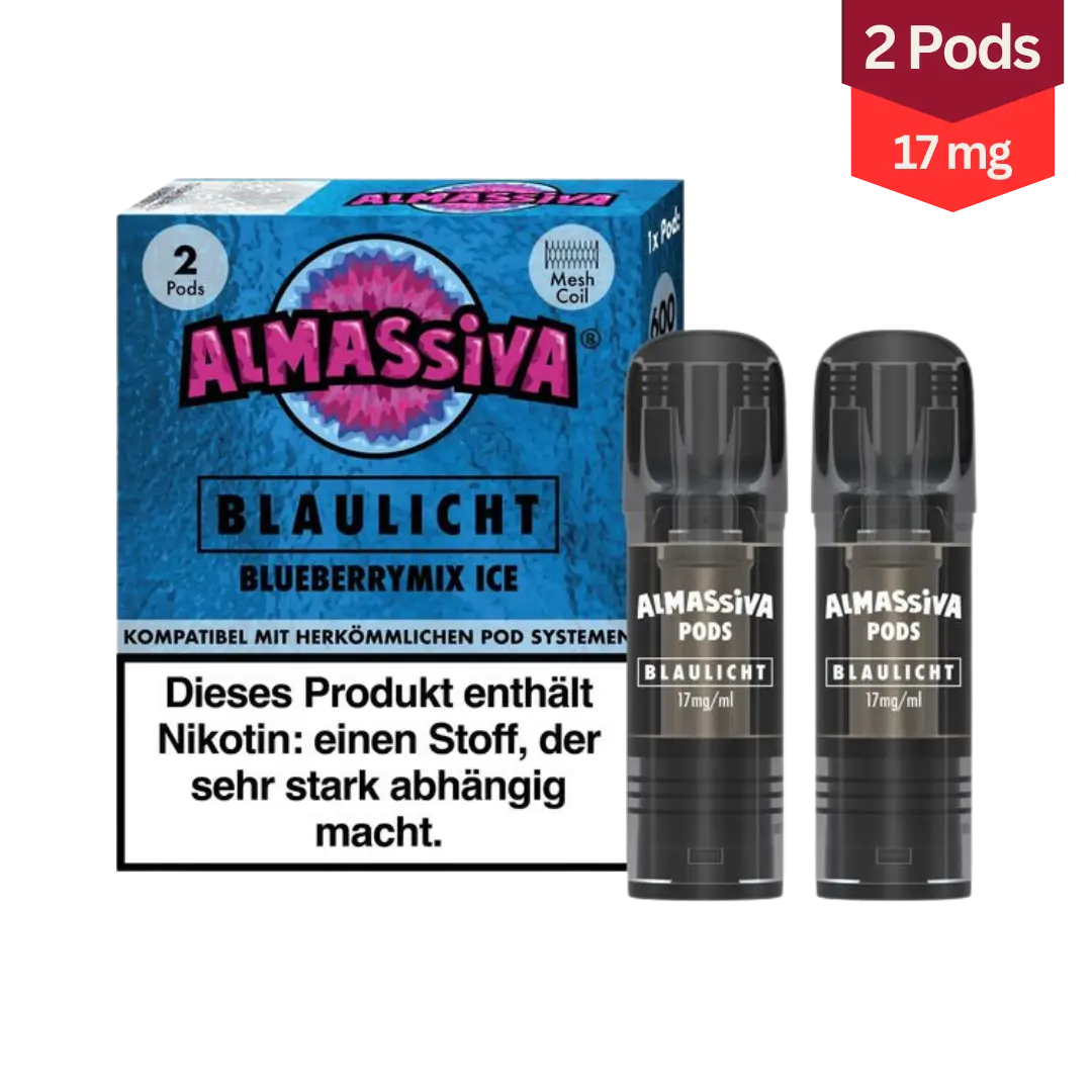 Al Massiva Blaulicht Blueberrymix Ice Vape Pods 17mg
