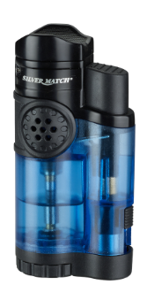 Sturmfeuerzeug Triple Jetflame mit Zigarrenpuncher und Ablage Blau