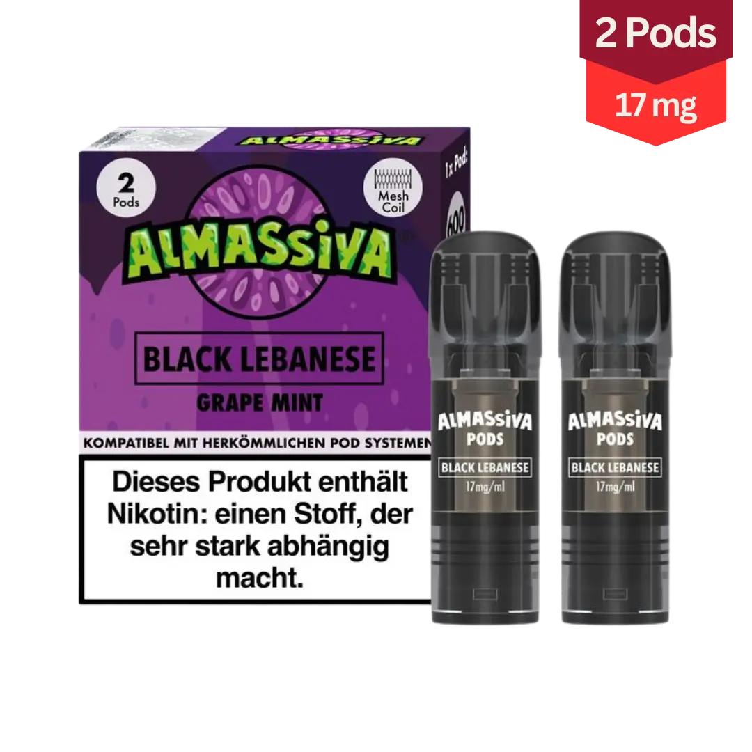 Al Massiva Black Lebanese Grape Mint Vape Pods 17mg