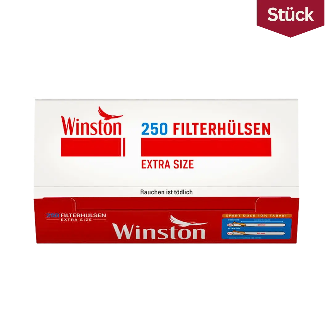 Winston Red Filterhülsen Extra Size (250 Stück)