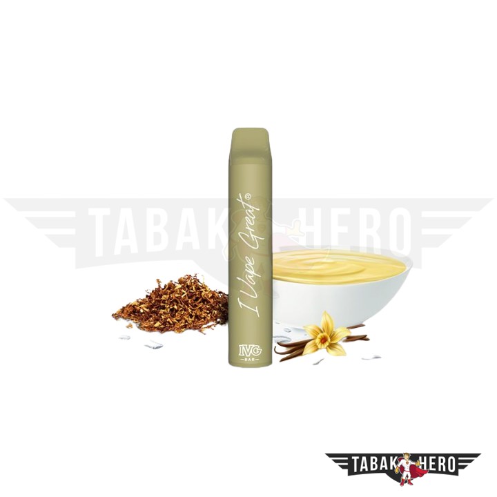 IVG-Vanilla-Custard-Tobacco IVG - Bar  Einweg E-Shisha (20mg Nikotin) ca. 800Züge