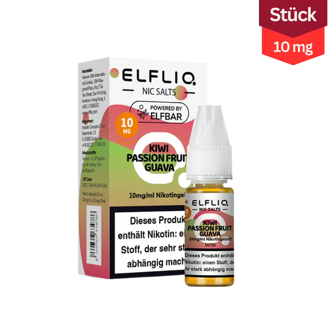 Elfliq Vape Liquid Kiwi Passionfruit Guava 10mg