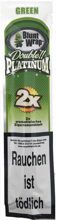 Blunt Wrap Green (Apple Martini) Blunts aus echten Tabakblättern 2 Stück